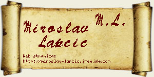 Miroslav Lapčić vizit kartica